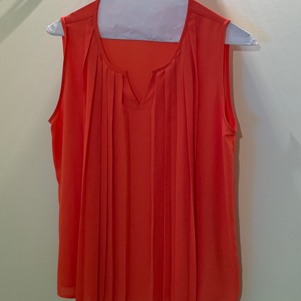 Calvin Klein Vibrant Orange Sleeveless Blouse